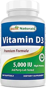 Best Naturals Βιταμίνη D3 5000 IU 360 Softgels