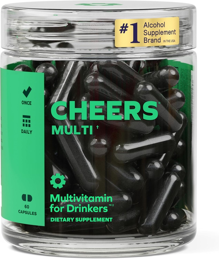 Cheers Multi | Multivitamin for Drinkers | Replenish Lost Vitaminleri İçme ve Destek Genel Sağlık | 30 Dos | Choline, Betaine, Niacin, B-Vitamins | Daily Multivitamin Supplement Supplement Supplement