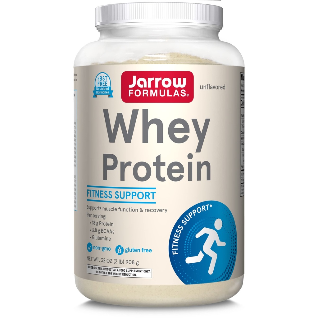 Jarrow Formulas Protein 18 g ile Whey proteini, BCAA'ların 3.8 g ve Glutamine, Muscle Function and Recovery Support için Diyetsel Supplement, 32 oz Unflavored Toz, Yaklaşık 38 Gün Supply