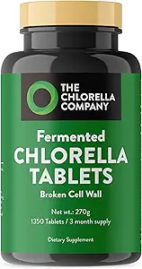 Fermented Chlorella Tabletleri, Chlorophyll, Green Superfood, Algae Supplement, Heavy Metal Detox, Immune Support, Broken Cell Wall, 1350 Tabletler, Non-GMO, Vegan