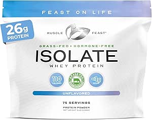 Kasbah Çölü-Fed Whey Protein Isolate, All Natural Hormon Free Pasture Yükseltd, Whey Isolate Protein Toz for Men and Women, Clean, Non-GMO & Gluten-Free, Isolate protein - Unflavored, 5lb