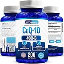 Μας αρέσουν οι βιταμίνες CoQ10 400mg ανά υπηρεσία - 200 κάψουλες CoQ-10 - Χορτοφαγική κάψουλα - Αντιοξειδωτικό Συνένζυμο Q-10