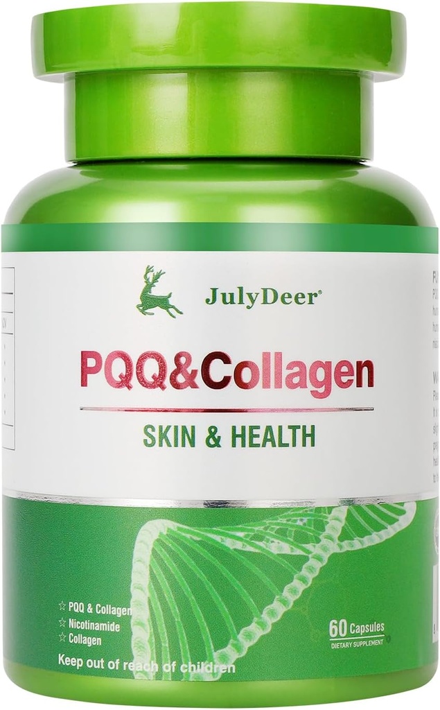 PQ Supplement 20 mg | (Pyrroloquinoline Quinone) Mitochondrial Biogenesis, Collagen, Nicotinamid, Astaxanthin,Hyaluronic asit for Energy Optimizer and Sleep Support, Support Hair, Skin, Skin