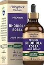 Piping Rock Rhodiola Rosea Tincture | 4 FL Oz | Premium Sıvı Tür | Vegetarian | Alkol Free | Non-GMO, Gluten Free