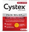 Cystex Dual-Action UTI Pain Relief & Prevention Tabletler - 2-in-1 Formula Relieves Discomfort & Slows Bakteriyel Büyüme - Non-Sing - 48-Count
