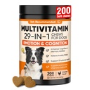 29-in-1 Advanced Cognition Dog Vitamins and Supplement with Melatonin Omega-3 L-Theanine 200 Ct Dog Multivitamins Chewable Supports Cognitive Function, Nervous System, Overall Health - Chicken Flavor