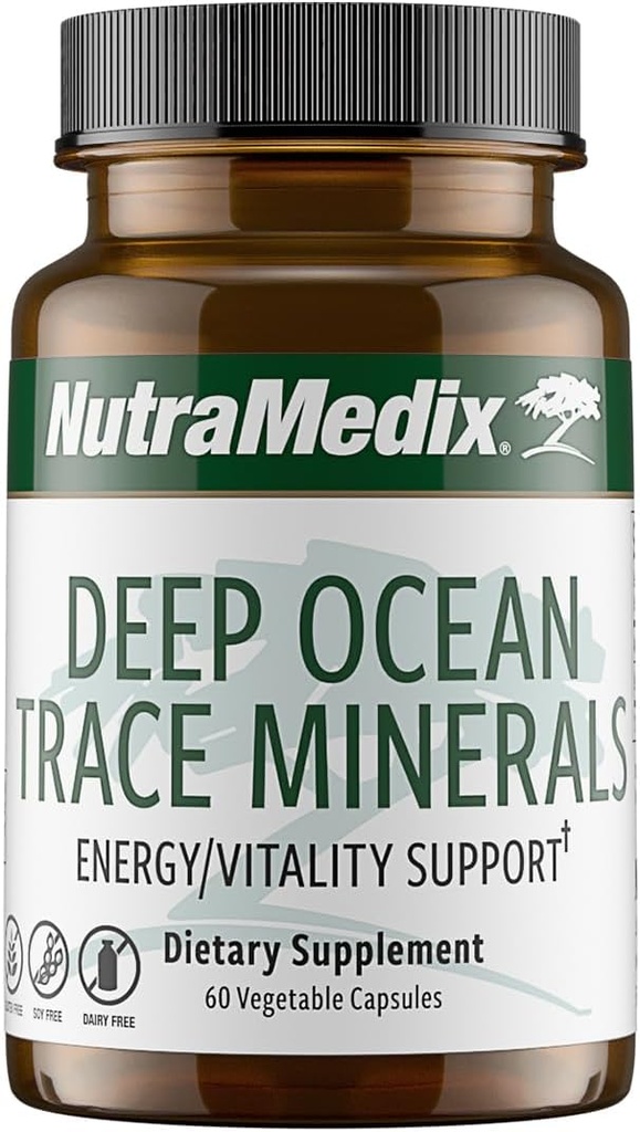 NutraMedix Deep Ocean Trace Minerals 1000 mg - Mineral & Enerji Supplements - Magnezyum, çinko, Pyum, Boron, Phosphorus & Manganese - Elektrolyte Support (60 Capsules)