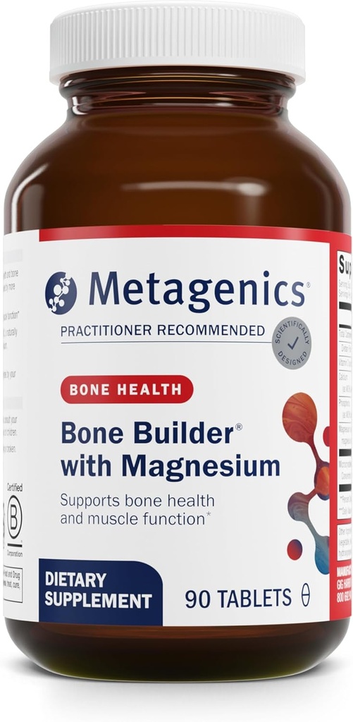 Metagenics Bone Builder with Magnezyum - For Comprehensive Bone Strength & Wellness* - withuba, Vitamin D & Chelated - Non-GMO & Gluten-Free - 90 Tabletler