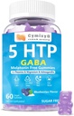 5-HTP GABA Gummies Blend 1700 mg, Sugar-Free Calm Gummies with L Theanine, Magnezyum, Ashwagandha, Omega-3-6-9, Vitamin D3,B6 for Natural Zzzs, Mood, Brain-Calm, Blueberry Flavor 60.