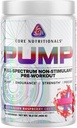 Core Nutritionals Pump Full-Spectrum Non-Stimulant Pre-Workout, N03T Nitrate, Peak02, Alpha GPC, maksimum pompa için, Güçlü ve Performans 20 Araç (Austrailian Raspberry Chews)