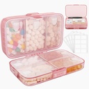 FYY Weekly Pill Organizer with Etiketler,8 Karşılaştırmalar Seyahat Günlük Pill Case Airtight Moistureproof Büyük Pill Box to Hold Vitamins, Fish Oil, Supplements,Cotton Swab ve Bandages-Pink