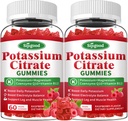 2 Pack P properties Citrate Gummies - Kas Health için Potasyum Supplement, Leg Cramp Relief & Electrolyte Balance, Vegan, Non-GMO, Gluten-Free, Raspberry Flavor, 120 Count