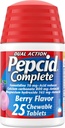 Pepcid Complete Acid Reducer + Antacid for Acid Reflux, 10mg Famotidine, 800mg Ασβέστιο Ανθρακικό & 165mg Μαγνήσιο Υδροξείδιο ανά Heartburn Medicine Tablet, Αντιόξινο Μασίφ, Berry, 25 ct