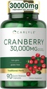 Carlyle Cranberry Supplement | 30.000 mg | 90 Capsules | Non-GMO ve Gluten Free Formula | Cranberry Pills from Temp Extract