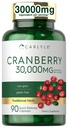 Carlyle Cranberry Supplement | 30.000 mg | 90 Capsules | Non-GMO ve Gluten Free Formula | Cranberry Pills from Temp Extract