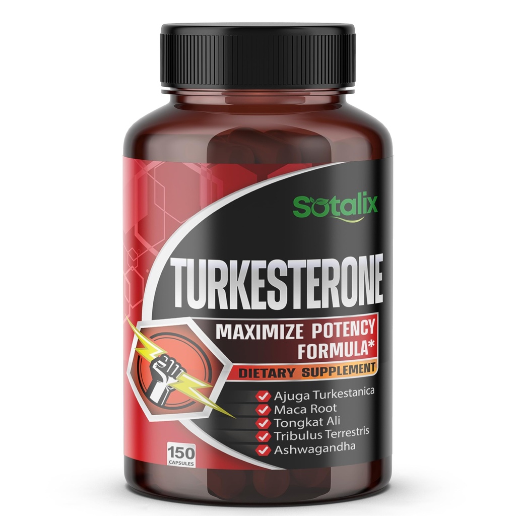Ultra Turkesterone Ajuga Turkestanica Standardized% 20 Turkesterone High Potency with Maca Root Tribulus Terrestris - Kas Büyüme Enerji Memory Support Support