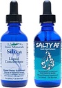 Eidon Liquid Silica Mineral Concentrate and Salty AF Electrolyte Drink Mix - Συμπλήρωμα σιλικόνης για τα μαλλιά, το δέρμα και τα νύχια, μη γλυκαντικές σταγόνες υγρών ηλεκτρολυτών για το νερό, χωρίς προσθήκη ζάχαρης, μη ΓΤΟ