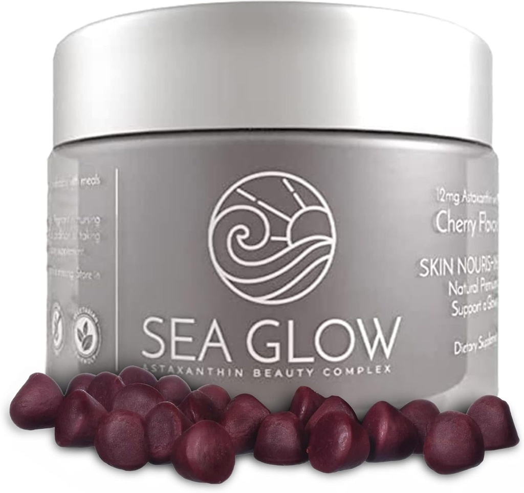 Astaxanthin Gummies with Vitamin C, Antioxidant-Rich Gummy Vitamins, Beauty and Skin Supplement, 12 mg Astaxanthin Vitamin Supplements, Dairy and Gluten-Free, 28 Counts