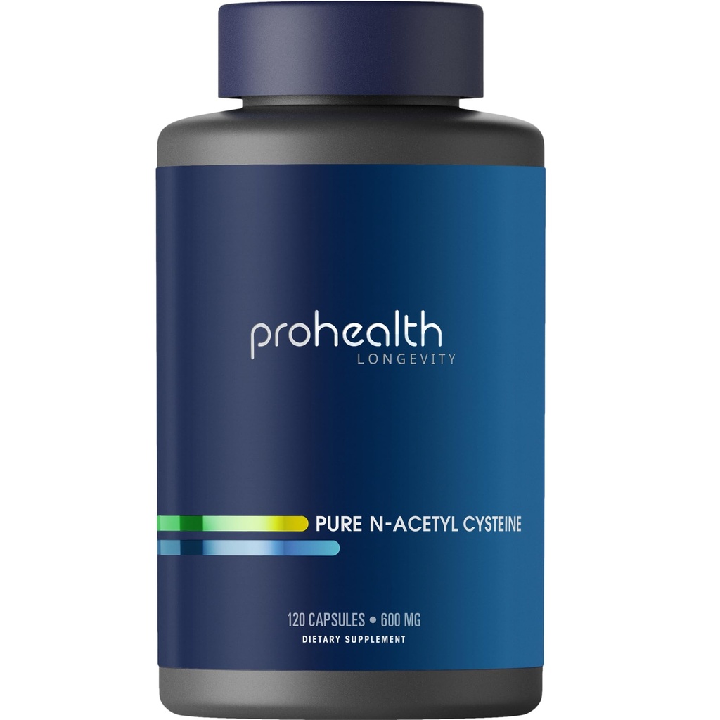 ProHealth Pure NAC – N-Acetyl Cysteine – Liver ve Immune Support, Antioksi ve Glutathione Boost, Cellular Health | 600 mg per Capsule | 120 Servisler | Üçüncü Taraf Test Edildi