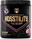 HOSTILE Hostility V2 Pre Processing, All-in-One Pre Processing Powder for Men and Women, Ενισχύστε την αντλία μυών, Αυξήστε την ενέργεια, Boost Strength, Sharpen Focus, Grape Apple, 40 υπηρεσίες