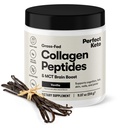 Perfect Keto Collagen Peptides Protein Powder με λάδι MCT, Grass Fed, Hydrolyzed Collagen, Type I & III συμπλήρωμα, Keto Coffee Creamer, Βανίλια
