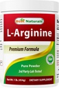 Best Naturals L-Arginine Powder 1 Pound - Pure Pharmaceutical Grade Free Form - Best Amino Acid Arginine Supplements for Women & Man - Προάγει την κυκλοφορία και υποστηρίζει την καρδιαγγειακή υγεία