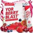 YOR Berry Blast 6-in-1 Energy Booster, Caffeine, No Crash, Natural, 19 Fruits & Berries, Focus, Exercise & Recovery, Heart Health & Circulation, High Antioxidants, Drink Powder, Stick Packs