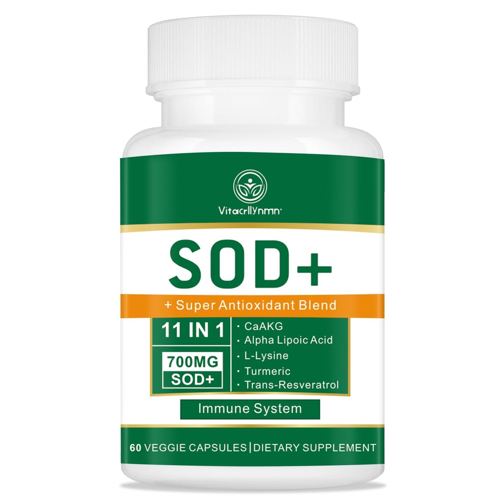 700MG Sod Superoxide Dismutase Supplement - Υψηλής ισχύος αντιοξειδωτικό συμπλήρωμα για την Κυτταρική Υγεία - 60 κάψουλες