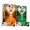 NuGo Slim Vegan Çeşitli - Crunchy Peanut Butter 12 bar & Chocolate Mint 12 bar, Low Net Carb, Keto Friendly, 16-17g Plant Based Protein, Gluten Free, 24 sayı