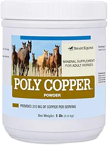 SmartEquine Poly Copper | Equine Horse Coat Supplements for Skin | Vitamins & Minerals For Horses Bones and Metabolism | 1 lb Jar Jar