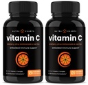 NutraChamps (2 Pack) C 1000 mg with Elderberry, Citrus Bioflavonoids & Rose HIPS - 120 Capsules Vegan, Immune Health & Collagen Production 500mg Toz Pills