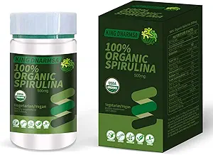 Πιστοποιημένο 100% Βιολογικά Δισκία Spirulina 500mg, 300 Count, Πλούσιο σε Beta-Carotene (Vitamin A) και B-12 με φυσικά Occurring GLA, Vega μη-GMO-Superfood Συμπλήρωμα