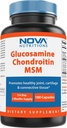 Nova Nutritions Triple Strength Glucosamine Chondroitin MSM 2600 mg/Serving Capsules, Supports Health Joint, Cartilage and Connective Tcon - Ortak Konfor ve Flexability 180 Counts