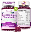 2 Pack Glucosamine Chondroitin Gummies - Glucosamine Chondroitin with MSM, Elderberry, Turmeric, Ortak Destek Supplement for Yetişkinler, Men & Women - Blueberry Flavor, 120 Cts