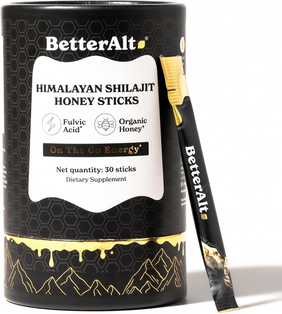 Daha iyi Alt Saf Himalaya Shilajit Organik Honey, Saffron | Enerji Boost & Immune Support için 30 Sticks, 85+ Trace Minerals, %75+ Fulvic Acid