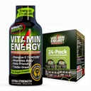 Enerji Vitamini + Ekstra Güçlü Enerji Shot Sour Apple 24 Pack, 260 mg Natural Caffeine, Pre-Workout, B-Vitamins, Minerals, Endurance & Performans, Zero Sugar, Gluten-Free, Vegan, 1.93 fl ozz
