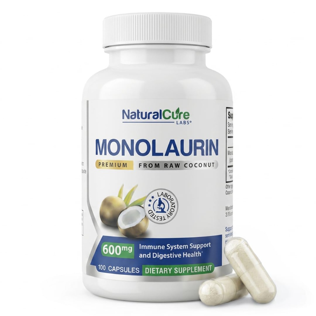 Natural Cure Labs Premium Monolaurin - 600 mg, 100 Capsules