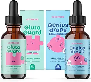 JoySpring Glutathione Liquid ve Genius Drops Smartberry Vanilla for Kids