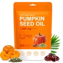 Cold Pressed Pumpkin Seed Oil & Saw Palmetto Softgels (1000mg) - 2-in-1 Formula for Hair Growth, Skin Health & Prostate Support - 300 Count, Non-GMO Natural Supplement