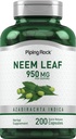 Piping Rock Neem Leaf Capsules | 950 mg | 200 Toz Pills | Herb Extract Supplement | Azadirachta Indica | Non-GMO, Gluten Free Free