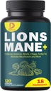 18in1 Mushroom Supplement Complex - with Lion's Mane, Cordyceps Sinensis, Reishi Mushroom - Συμπλήρωμα εγκεφάλου υποστήριξης για την ενέργεια, τη μνήμη και το ανοσοποιητικό σύστημα - 120 κάψουλες
