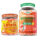 NEVISS 1Pack Liposomal Vitamin C 1000 mg Gummies + 1Pack Lutein Zeaxanthin Supplements Gummies