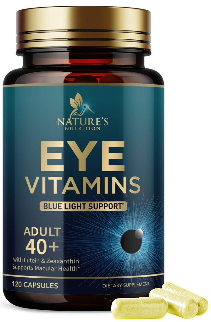 Eye Vitamins Supplements - 3x Strength Eye Health Vitamin with Lutein and Zeaxanthin - Vision Macular Health & Dry Eyes Support With Zinc, Vitamins C E & Minerals, Bottled in USA - 120 Capsules