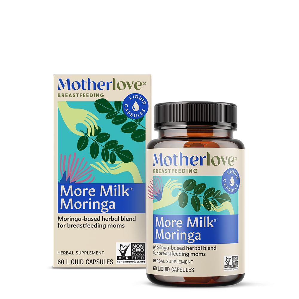 Motherlove More Milk Moringa (60 Liquid caps) Meme Sütunu Desteklemek için Moringa-Based Lactation Supplement -Non-GMO, Organik Herbs, Vegan, Kosher
