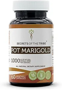 Secrets of the Tribe Pot Marigold 60 Capsules, 1000 mg, Pot Marigold (Calendula Officinalis) Dried Flower (60 Capsules)