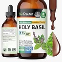 BIO KRAUTER Holy Basil Tincture - Tulsi Powder Liquid Extract - Υποστηρίζει την ηρεμία και την χαλάρωση - Συμπλήρωμα ουρσολικού οξέος - Αλκοόλ και ζάχαρη δωρεάν - σταγόνες Vegan 2 Fl.Oz.