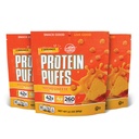 Twin Peaks Low Carb, Keto Friendly Protein Puffs, (Nacho Cheese), 2 Servings, 3 Pack (60g, 42g Protein, 4g Carbs)