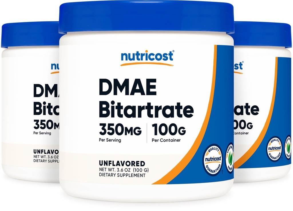 Nutricost Pure DMAE-Bitartrate Toz 100G (3 Şişe)