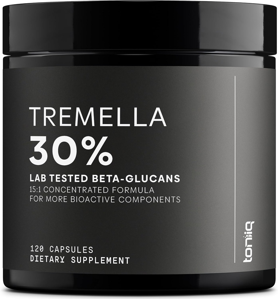 Tremella Mushroom Ultra High Potency 15:1% 30 Beta Glucans - Pure & Tempd Formula - Third-Party Lab Saf ve Kalite için Test Edildi - 120 Capsules
