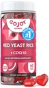 Ζάχαρη-ελεύθερο κόκκινο ρύζι ζύμης με CoQ10 Gummies - συμπληρώματα χοληστερόλης με κόκκινο ρύζι Yaster 1000 mg. - Cholesterol Gummies Complex - Vegan, μη-GMO, χωρίς γλουτένη & Citrinin-free συμπλήρωμα